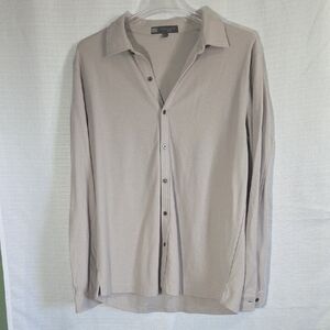 Robert Barakett Taupe Polo Button Down Long Sleeve Shirt Size Xl Pima Cotton